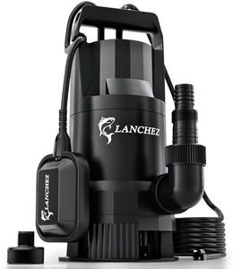 LANCHEZ 1.6HP 6000GPH Sump Pump, High Flow Submersible Water Pump with Float Switch, Automatic Transfer Water Pump for Swimming Pool Basement Flooded Pit Sewage Sink Tub, Auto