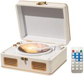 MANAYO Retro Portable CD Player with Bluetooth, Rechargeable Small Portable CD Player with Speakers, Support AUX/USB CD Music Player with Remote Control (White)