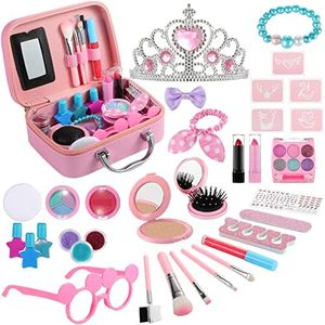 Kids Makeup Kit for Girl, Washable Kids Makeup Real Cosmetic, Safe & Non-Toxic Girls Makeup Kit, Makeup Birthday Gift Set for Toddler, Little Girls