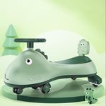 R for Rabbit Iya Iya Dino Kids Swing Car, Twister Panda Car with PU LED Wheels, ABEC 7 Bearing, Push Ride on Magic Car for 3+ Years Baby Boy & Girl, 100 Kgs Weight Capacity (Green)