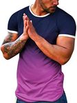 T-Shirt Men's Crew Neck Summer Short Sleeve Casual Shirt Short Sleeve Shirt Urban Tops 2024 T-Shirt Men's Leisure Tops Sports Shirt Men's T-Shirt, purple, L