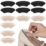 AIEX 6 Pairs /12 Pieces Heel Grips Liner, Cushions Inserts for Loose Shoes Heel Filler Shoes Too Big Inserts for Men Women Improve Shoe Fit and Comfort and Prevent Heel Slipping and Blisters (Black, Beige）