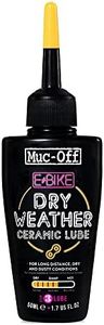 Muc-Off E-Bike Dry Chain Lube, 50 Millilitres - Premium Electric Bike Chain Lubricant with UV Tracer Dye - Formulated for Dry Weather Conditions