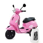Vespa 12V Battery Operated Rechargeable Ride-On Scooter for Kids with Remote | Electric Scooty for Girls & Boys (1–6 Years, Red), Music, Lights, USB, Safety Wheels