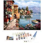 HASTHIP Oil Painting Paint By Numbers For Adults & Kids & Beginners Diy Acrylic Painting Gift Kits Drawing Paintwork With Paintbrushes, 40 * 50Cm, Beige