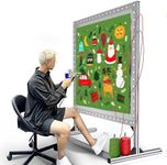 Rug Tufting Frame Kit Aluminum Metal Tufting Frame for Rug Making Primary Tufting Cloth Stand Tufting Fabric Rug Tufting Kit Rug Frame for Tufting Supplies Carpet Tufting Gun Kit (55.2inch)