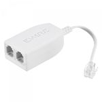 sourcing map In-Line DSL Splitter Filter, 6P2C 2 Way Socket Adapter Phone Line Splitter for Telephone, Fax Machine White