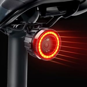 Bike Tail Light,Smart Bicycle Rear Light,USB-C Rechargable Bike Light with Brake Sensing Motion Sensing,Light Sensing Bump Sensing 6 Modes Installation