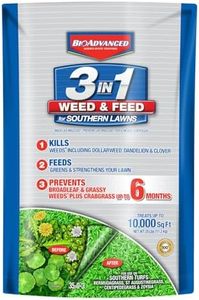 BioAdvanced 3-In-1 Weed and Feed for Southern Lawns, Granules, 25 lb, 10,000 Sq Ft