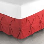 Nestl Red Bed Skirt Queen Size, Pinch Pleat Queen Bed Skirt, 14" Inch Drop Queen Bedskirt, Hotel Quality Red Bed Skirts, Premium Microfiber Bedskirt for Queen Bed, Red Queen Bed Skirt