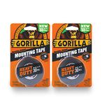 Gorilla 6055001-2 Double-Sided Heavy Duty Mounting Tape (2 Pack), 1" x 60", Black