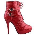 SHOW STORY Red Buckle Strappy High 