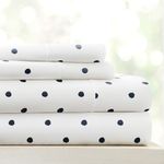 Linen Market 4 Piece Full Bedding Sheet Set (Navy Blue Dots) - Sleep Better Than Ever with These Ultra-Soft & Cooling Bed Sheets for Your Full Size Bed - Deep Pocket Fits 16" Mattress