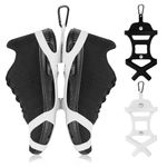 Shoe Holster, takyu Shoe Holder with Backpack Clips for Bag, Footwear Clips Sports and Outdoor Accessories for Climbing Trip for Most Shoes (Black+White/2PCS)