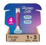 Schick Hydro Silk TrimStyle 2-in-1 Women's Razor & Trimmer | 5-Blade Waterproof Pubic Hair Razor & Trimmer | 1 Handle & 3 Refills
