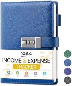 WEMATE Accounting Ledger Book with Lock, Accounting Log, Tracking Income & Expenses Deposits, Expense Tracker Notebook for Small Business Bookkeeping & Personal Use A5 Blue 8.5x5.3"