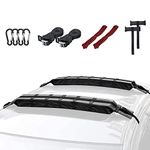 WOOWAVE Premium Kayak Roof Rack Pads Universal Soft Car Roof Rack Carrier for Canoe/Surfboard/Paddleboard/SUP/Snowboard with 6 Tie Down Straps, 2 Tie Down Rope, 2 Quick Loop Strap and Storage Bag