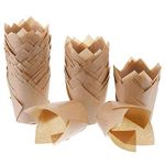 200pcs Cupcake Liners Baking Paper Cups Holders Greaseproof Muffin Cases Wrappers for Wedding Birthday Party Baby Shower, Standard Size (Natural)