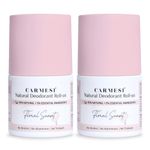 Carmesi Natural Deodorant Roll-on for Women | 95% Natural Ingredients | No Aluminium | No Triclosan | Floral Sunset | 50 ml (Pack of 2)