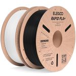 ELEGOO Rapid PLA Plus Filament 1.75mm Black & White 2KG, PLA+ 3D Printer Filament 30-600 mm/s High Speed Printing, Dimensional Accuracy +/- 0.02 mm, 2pcs 1kg Cardboard Spool(2.2lbs)