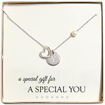 CATHY'S CONCEPTS Personalized Silver Open Heart Medallion Necklace, Monogrammed Letter W