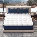 Avenco Double Mattress, 8.7 Inch Bamboo Foam Pocket Sprung Mattress double, Luxury Breathable Tencel Fabric Innerspring Hybrid Mattress, 4ft 6 Mattress, CertiPUR-US Certifie, 135x190x22cm