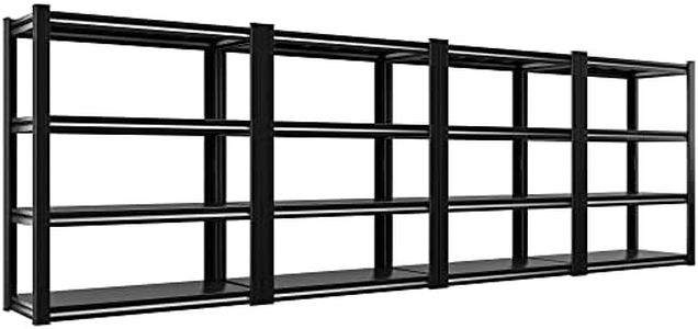 Raybee 40" W Garage Shelving 2000 LBS Storage Shelves 4 Tier Heavy Duty Shelving Adjustable Metal Shelves for Garage,Basement, Warehouse, 40" W x19 D x57 H, 4Pack
