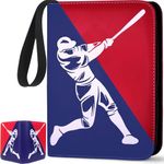 XIMUHO Baseball Card Binder, 4 Pocket Sports Card Binder with 50 Sleeves, 400 Pockets Trading Card Album Holder, Zipper Card Collector Binder, 3 Ring Baseball Card Storage Organizer