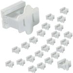 Aniai (25) Pack Vampire Plug, Slip and Slide Plug Add,Extension Cord Ends Male and Female, Replacement Electrical Plug 2 Prong, SPT-2 Wire (spt2 Female, White)