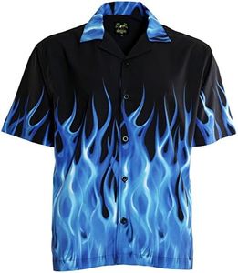 Benny's Blue Flames Bowling Shirt 2X