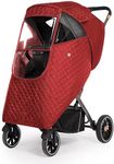 Winter Baby Stroller Cover, Universal Stroller Windshield Rain Cover to Keep Warm in Winter, Baby Travel Weather Shield Stroller Cover for Pushchair (Red)