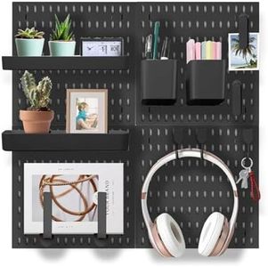 EVDBOBO Wall Organizer Peg Board - Elevate And Declutter Your Gaming And Office - Create A Perfectly Structured Space(Black)