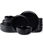 AmorArc Ceramic Dinnerware Sets, Wavy Rim Stoneware Plates and Bowls Sets, Highly Chip and Crack Resistant | Dishwasher & Microwave & Oven Safe Dishes set, Service for 6 (18pc), ADW005