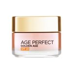 L’Oréal Paris Age Perfect Golden Age Glowy Fortifying Rosy SPF 20 Day Cream 60+, Moisturise and Reactivates Radiance with UV Protection, Peony Native Cells, Calcium and Vitamin B3, 50ml