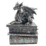 G&H Decor - 21cm Dragon Ornament Trinket Box - Dragon Statue with Hidden Storage Compartment - Decorative Dragon ornaments - Fantasy Figurine - Perfect Secret Box - Gothic Jewellery Box Dragon Gifts