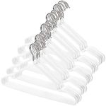 Tosnail 50 Pack 16-Inch Stainless Steel Wire Metal Hangers Non-Slip Hangers Closet Clothes Hangers Space Saving Hangers - White