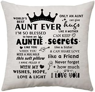 Housse de coussin « Best Aunt Ever » - Cadeau pour tante - Cadeau d'anniversaire de la part d'une nièce, d'une tante - Cadeau de Noël pour tante