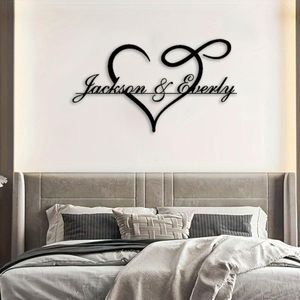 Personalized Heart Infinity Decor- Custom Couples Name Wall Decor, Metal Wall Art Home Decor, Christmas Bridal Shower Gifts Bedroom Decor for Couples