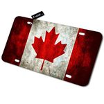 Canada Flag License Plate Maple Leaf Canadian Flag for Cars 12"x6" Standard Size Novelty Vanity Decorative Car Front License Plate,Metal Car Plate Tag for Women Men Waterproof Fadeproof