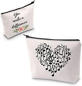 ZJXHPO Music Teacher Appreciation Gift Music Lover Gift You Make A Difference Makeup Bag Music Teacher Survival Kit (CA-Music Teacher)
