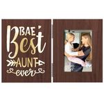 Yudarte Best Aunt Ever Gifts from Niece and Nephew - Brown Glowing Aunties Picture Frames 3.5x5 Inches - Mother Day Christmas Folding Photo Gift for Women