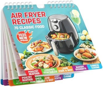Air Fryer Cheat Sheet & Cookbook for Beginners: 70 Foolproof Illustrated Recipes with Time/Temp Charts - Magnetic Keto, Vegetarian & Healthy Air Fryer Cookbook - Kitchen Gadgets & Accessories Tips