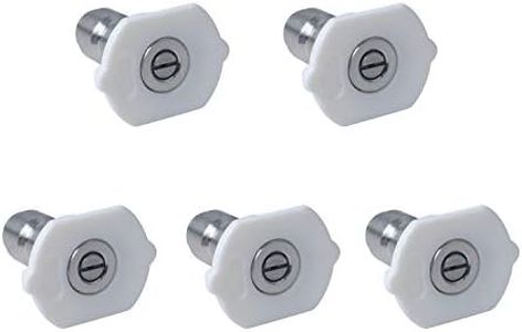 40 Degrees Pressure Washer Spray Nozzle compatible with 1/4" Quick Connect Coupling, Applicable Water Pressure 1500 Psi, 2000 Psi, 2500 Psi, 3000 Psi Replecement White Stainless Steel Spray Tip (5 PCS
