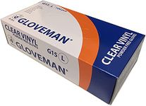 Box of 100 Gloveman Clear Powder Free Vinyl Gloves - Large