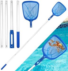 VMUTGA Kit de Piscine Nettoyage, 185cm épuisettes de Surface pour Piscine, Filet de Piscine Maille Fine avec Manche Télescopique en Aluminium, pour Piscines, Spas, Fontaine, Étang