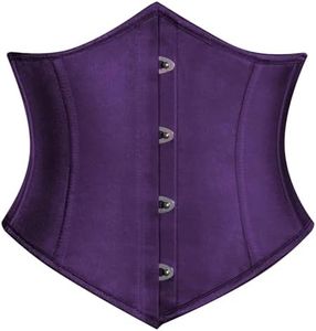 Scarlet Darkness Corset Belt for Women Fishbone Wide Waist Corset Pirate Belt Deep Purple Size 14