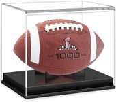 KKU Football Display Case Autographed Football Holder Clear Acrylic Display Case with Built-in Removable Football Display Stand (No Assembly Required)