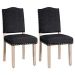 Yaheetech Dining Chairs Set of 2 Dining Room Chairs Modern Kitchen Chairs with Nailhead Trim and Upholstered Seat for Home, Dining Room, Kitchen, Black