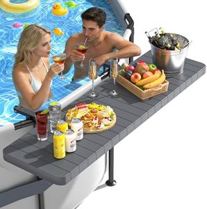 BoYata Pool Bar, Above Ground Poolside Bar Table, 49.4×9.6" Stable & Large Pool Side Table Holds 110LBS, Durable Above Ground Pool Accessories, Swim Up Bar for Round & Oval Frame Swimming Pools