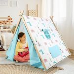 SOKA Camping Countryside Teepee Tent for Kids Children Boys Girls Toddler Indoor Outdoor Foldable Play Tent Tipi Cotton Canvas Dinosaur Playhouse for Bedroom Garden Camp Beach